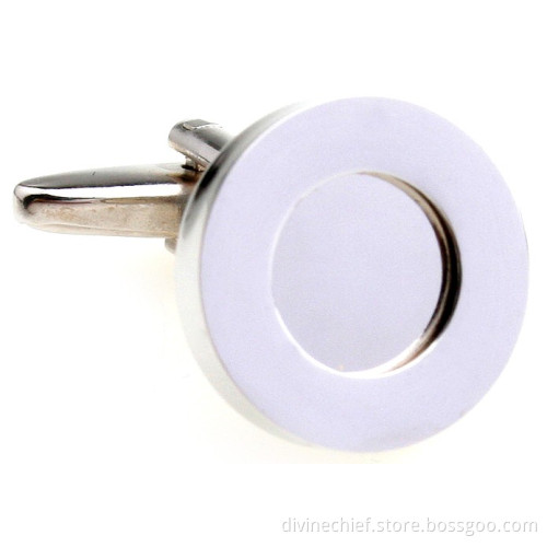 Wholesale Custom Logo Round Shape Blank Cufflinks For Man's Suit Shirt